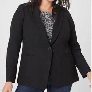 Lane Bryant One Button Blazer Black 14